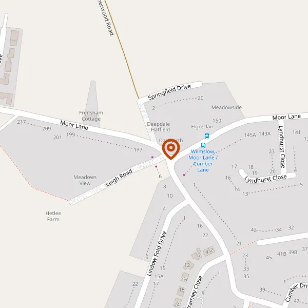 Map showing approximate location: 175, Moor Lane, Wilmslow, SK9 6DN