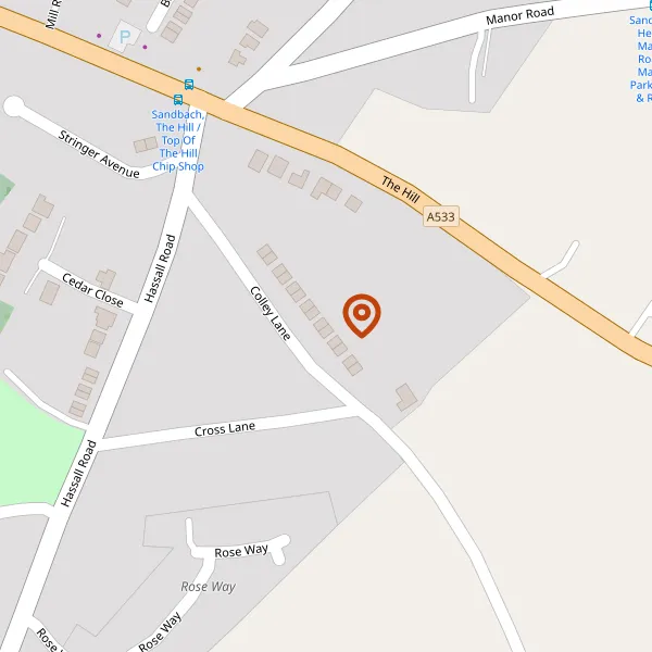 Map showing approximate location: Fairview, 29, Colley Lane, Sandbach, CW11 4HE