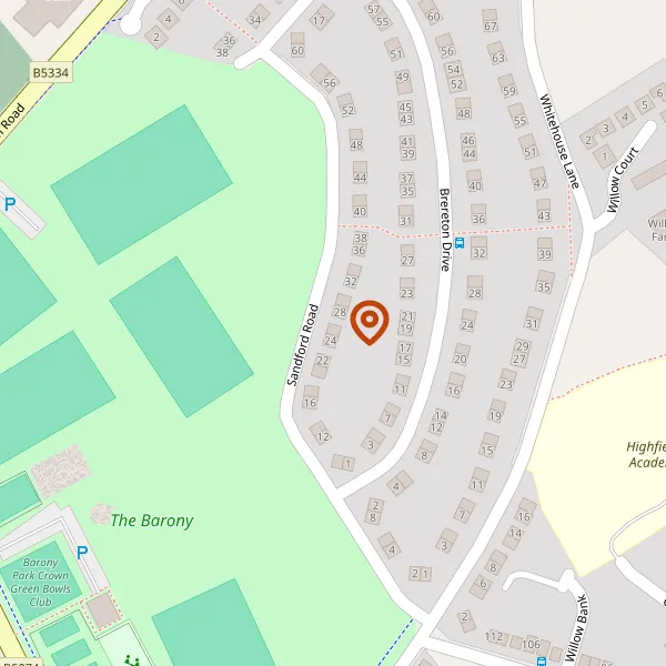 Map showing approximate location: 26, Sandford Road, Nantwich, CW5 6HD