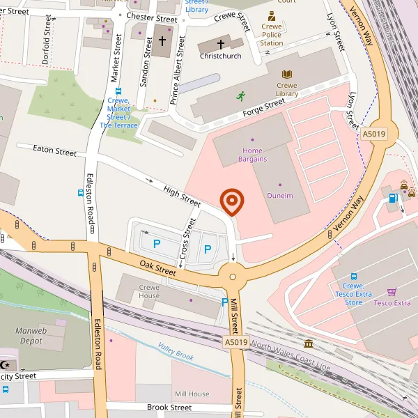 Map showing approximate location: Advertising Rights, 2, High Street, Crewe