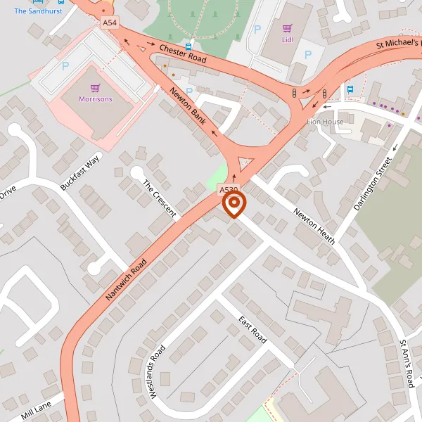 Map showing approximate location: Sparrow Yard, 37A, Nantwich Road, Middlewich, CW10 9HD