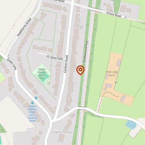 Map showing approximate location: 22, Carleton Road, Poynton, Stockport, Cheshire, SK12 1TL