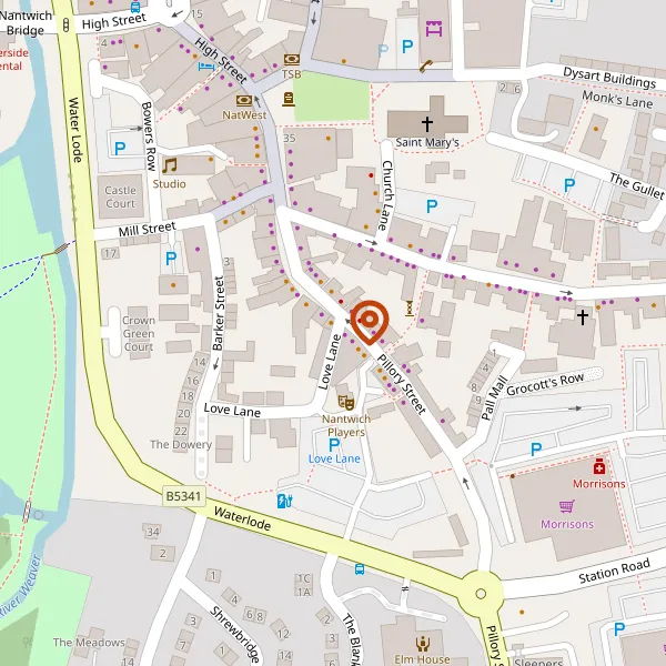 Map showing approximate location: 4, Pillory Street, Nantwich, CW5 5BD