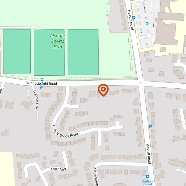 Map showing approximate location: 10, Dunnocksfold Road, Alsager, Cheshire, ST7 2TJ