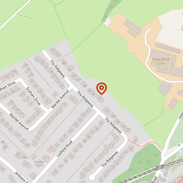 Map showing approximate location: 36, The Ridgeway, Disley, Stockport, Cheshire, SK12 2JQ