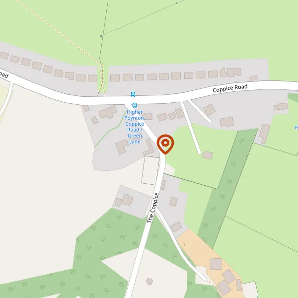 Map showing approximate location: The Hunting Lodge, Coppice Road, Poynton, SK12 1SP