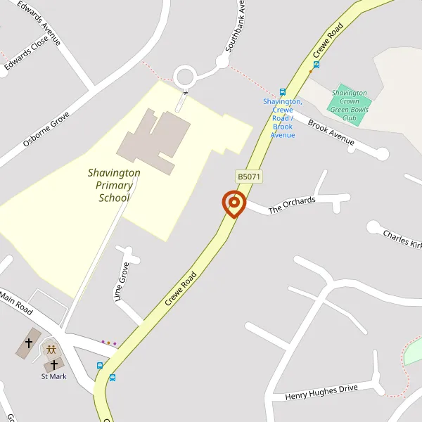 Map showing approximate location: 105A, Crewe Road, Shavington, Crewe, CW2 5DW