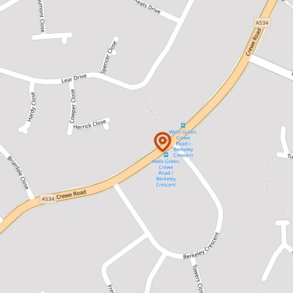 Map showing approximate location: 539, Crewe Road, Wistaston, CW2 6PY