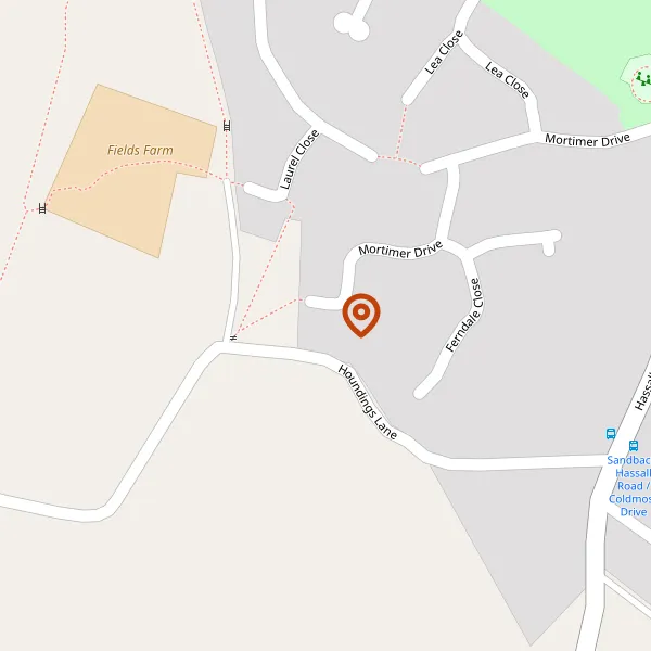 Map showing approximate location: 43, Mortimer Drive, Sandbach, Sandbach, Cheshire, CW11 4HS