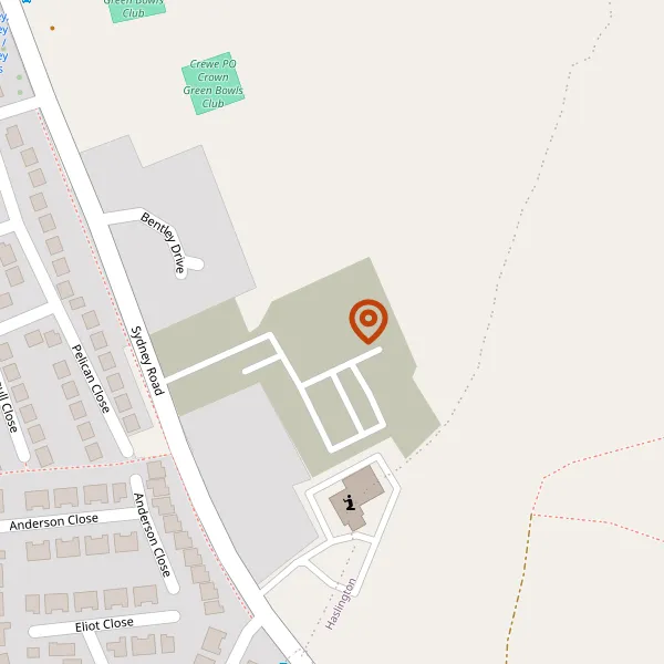 Map showing approximate location: Site Of The Former Hunters Lodge Hotel, 296, Sydney Road, Crewe, CW1 5LU