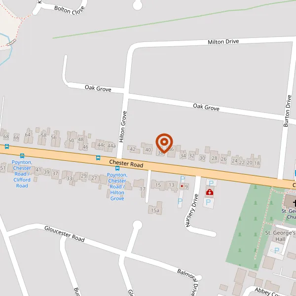 Map showing approximate location: 40, Chester Road, Poynton, SK12 1EU