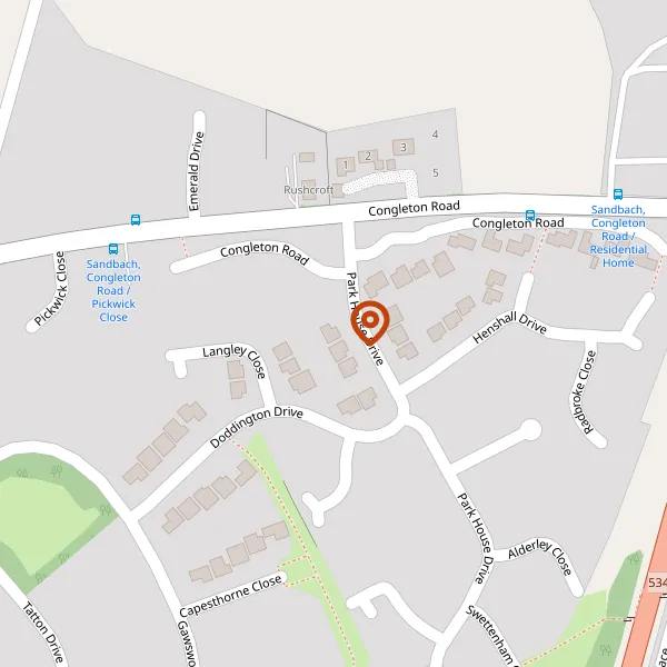 Map showing approximate location: 2, Parkhouse Drive, Sandbach, CW11 1YW