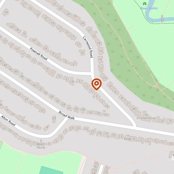 Map showing approximate location: 1, Carrwood Road, Wilmslow, Cheshire, SK9 5DJ