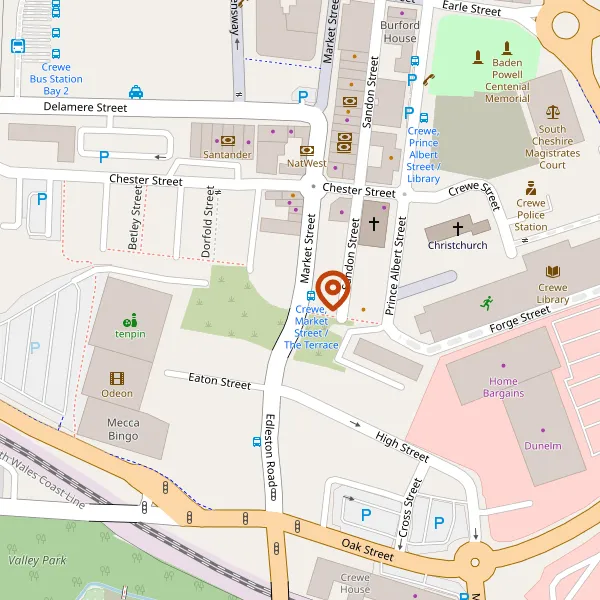 Map showing approximate location: 9-11 Second Floor, Market Street, Crewe, CW1 2EW