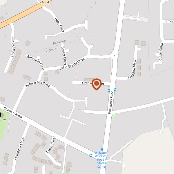 Map showing approximate location: 13, Orchard Street, Willaston, Cheshire, CW5 6QW