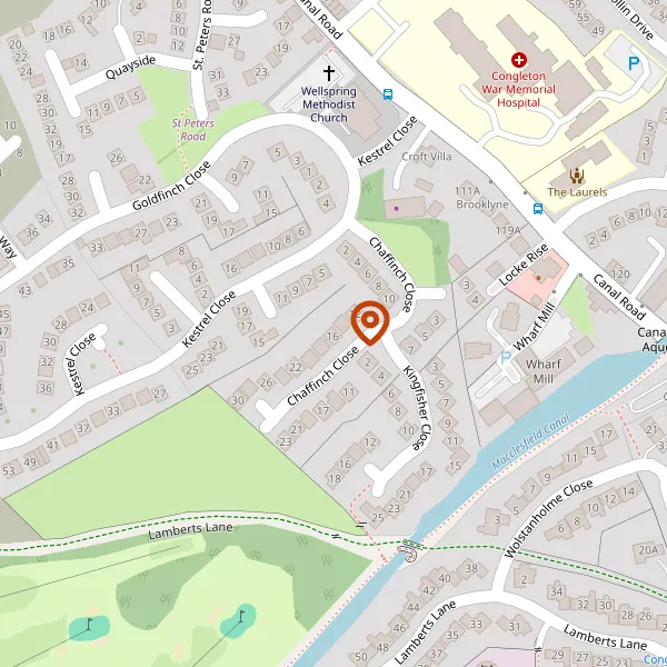 Map showing approximate location: 16, Chaffinch Close, Congleton, Cheshire, CW12 3FE