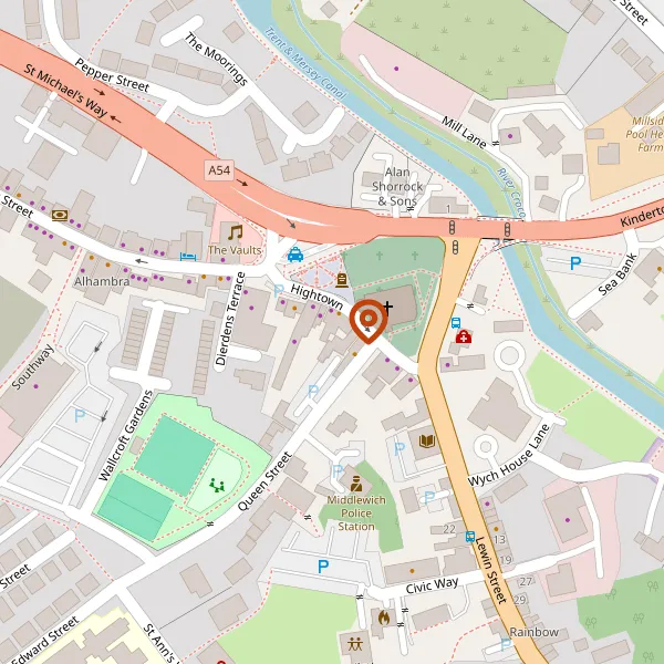 Map showing approximate location: 18, Hightown, Middlewich, CW10 9AN