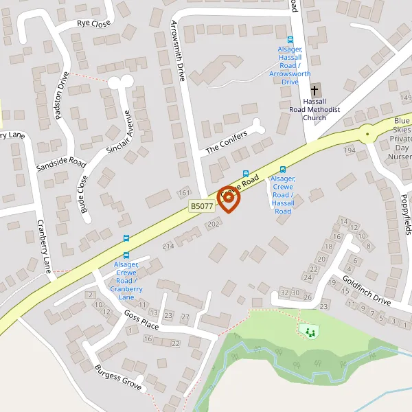 Map showing approximate location: Land At Radway Green North, Crewe Road, Alsager