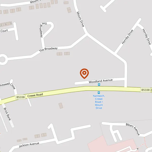 Map showing approximate location: 8, Woodland Avenue, Nantwich, Cw5 6Je