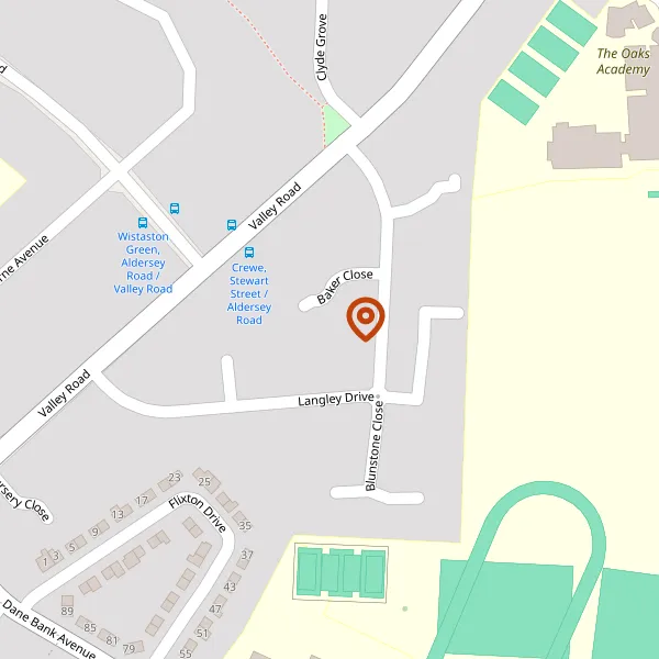 Map showing approximate location: 3, Baker Close, Crewe, CW2 8GS