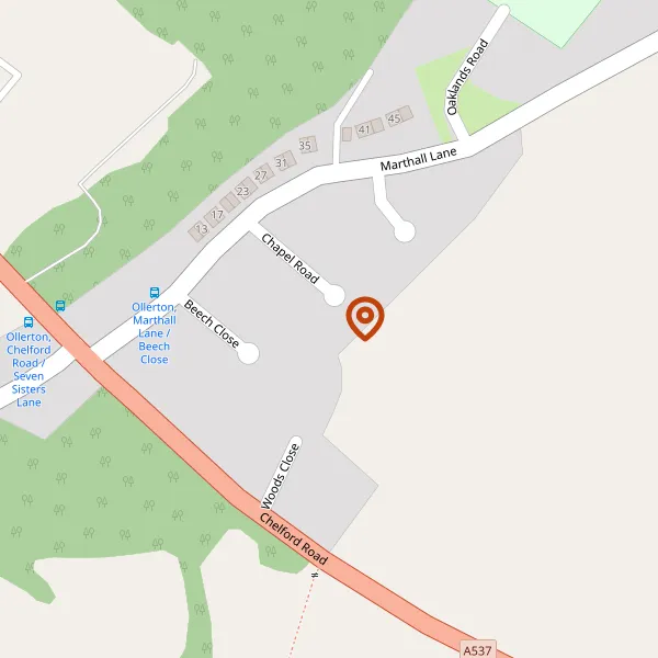 Map showing approximate location: 7, Chapel Road, Ollerton, Knutsford, Cheshire, WA16 8RU