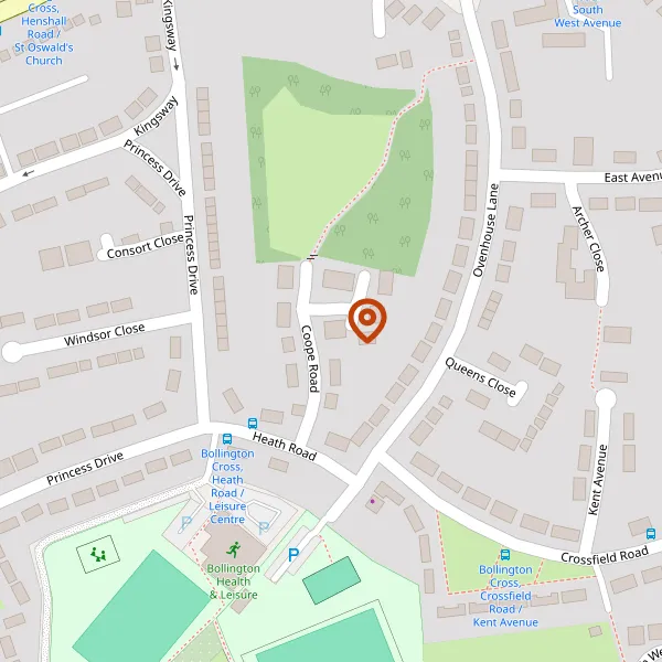 Map showing approximate location: 14, Coope Road, Bollington, Macclesfield, Cheshire, SK10 5AE