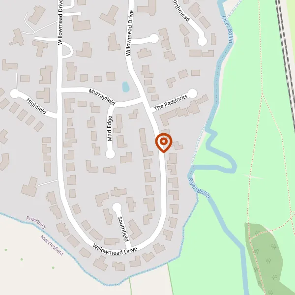 Map showing approximate location: 51, Willowmead Drive, Prestbury, SK10 4DD