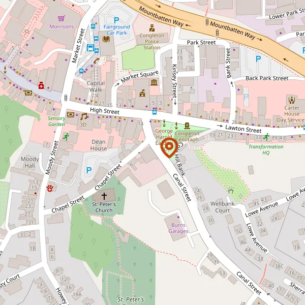 Map showing approximate location: 2, Chapel Street, Congleton, CW12 4AB