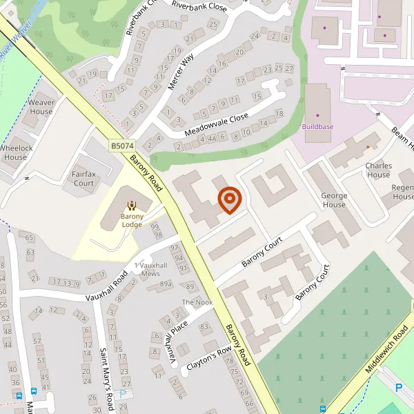 Map showing approximate location: St Catherines Care Home, Barony Road, Nantwich, CW5 5QZ